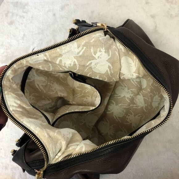 India Hicks Isabella Brown Leather Hobo Shoulder Bag Purse - Picture 9 of 16